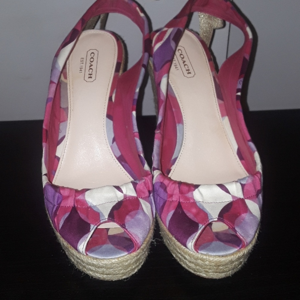 Coach Espadrilles Wedges Sandals Cotton Candy Shoes Heels Summer 🍬